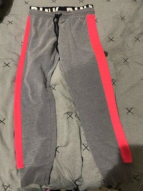 PINK Victoria's Secret Gray Joggers with Black Waistband